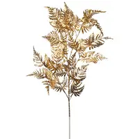 Artificial Bracken Fern Spray - Metallic Gold