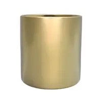 Ceramic Cylinder Squat Vase<br>Matte Metallic Gold 10cm