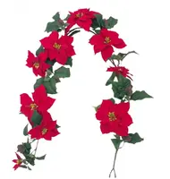 Artificial Poinsettia Garland<br>1.8m