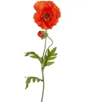 Artificial Poppy Stem<br>Orange