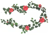 Artificial Hibiscus Garland<br>Red