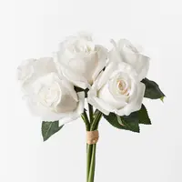 Artificial Rose Bouquet<br>Winter White