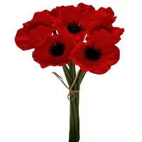 Artificial Eva Poppy Bundle x 8<br>Red