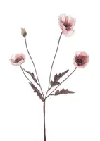 Artificial Autumn Poppy Spray<br>Light Pink