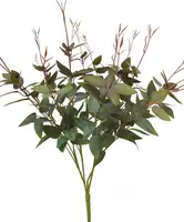 Artificial Bamboo Leaf Bush<br>53cm Green/Red