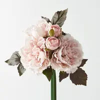 Artificial Peony Bouquet<br>Real Touch - Soft Pink