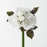 Artificial Peony Bouquet<br>Real Touch - Winter White