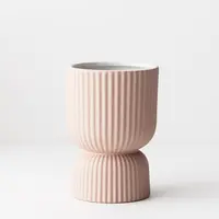 Ceramic 'Palina' Pedestal Pot<br>Light Pink
