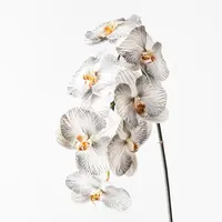 Artificial Phalaenopsis Orchid Spray<br>White/Black