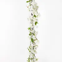 Artificial Cherry Blossom Garland<br>1.8m White