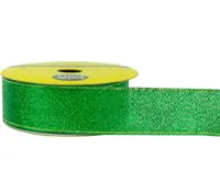 Rib Nylon Taffeta<br>Metallic Green 25mm x 3mtr