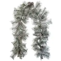 Artificial Premium Snow Pine Garland<br>with Pinecones 1.8m