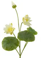 Artificial Flowering Lotus Spray<br>White