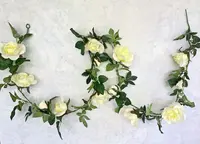 Artificial Rose Garland<br>1.8m White Artificial Rose Garland<br>1.8m White