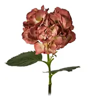 Artificial Hydrangea<br>Large Petals - Pink/Rust