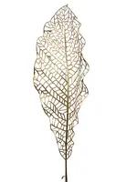 Artificial Skeleton Leaf Spray<br>Metallic Gold