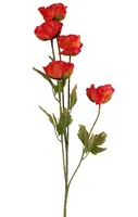 Artificial Poppy Spray x5<br>Red