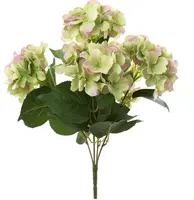 Artificial Hydrangea Bush<br>Green/Pink