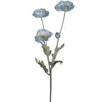 Artificial Poppy Spray<br>Light Blue