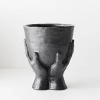 Ceramic 'Halda' Pot<br>Black 25cm