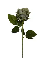 Artificial Velvet Rose Bud<br>Vintage Green