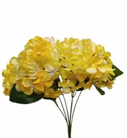 Artificial Hydrangea Bundle x6<br>Yellow