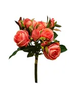 Artificial Rose Bouquet<br>Coral