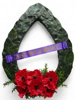 Artificial Anzac Commemorative Wreath<br>Chaplet 65cm