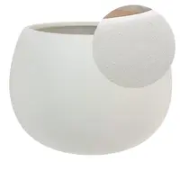 Ceramic Low Belly 'Ollo" Vase<br>Rough White