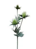 Artificial Thistle Spray<br>White/Green