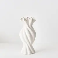 Ceramic 'Twist' Vase<br>White 30cm