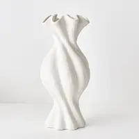 Ceramic 'Twist' Vase<br>White 40cm