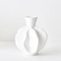 Ceramic 'Sayaka' Vase<br>White 25cm