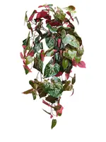 Artificial Hanging Potato Leaf Bush<br>Red/Green
