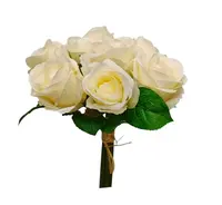 Artificial Rose Bouquet x7<br>Ivory