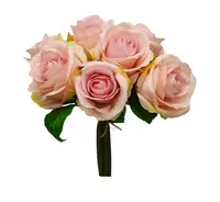 Artificial Rose Bouquet x7<br>Pink