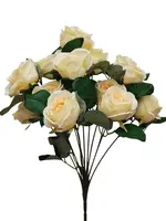 Artificial Rose Bush<br>Champagne
