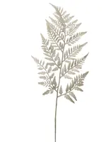 Artificial Leather Fern Leaf<br>White