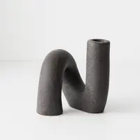 Franka Candle Holder - Black - 13cm x 12cm