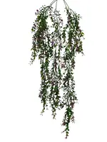 Artificial Boxwood + Purple Berries