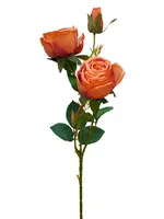 Artificial Rose Spray x 3<br>Light Orange