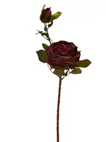 Artificial Ava Rose Spray<br>Burgundy