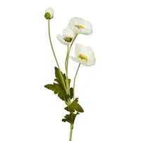 Artificial Poppy Spray<br>White
