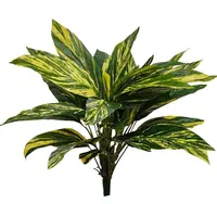 Artificial Tracedcantia Bush<br>Green/Yellow