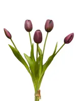 Artificial Tulip Bundle x 5<br>Dark Purple