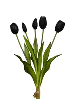 Artificial Tulip Bundle x 5<br>Black