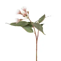 Artificial Eucalyptus Flowering Spray<br>Pink