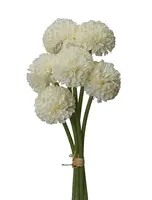 Artificial Pom Pom Bouquet<br>White