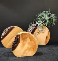 Bud Vase-Oak<br>Round Set x3