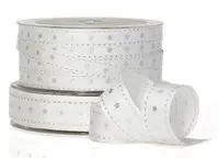 Grosgrain Silver Stars<br>Silver 20mm Grosgrain Silver Stars<br>Silver 20mm